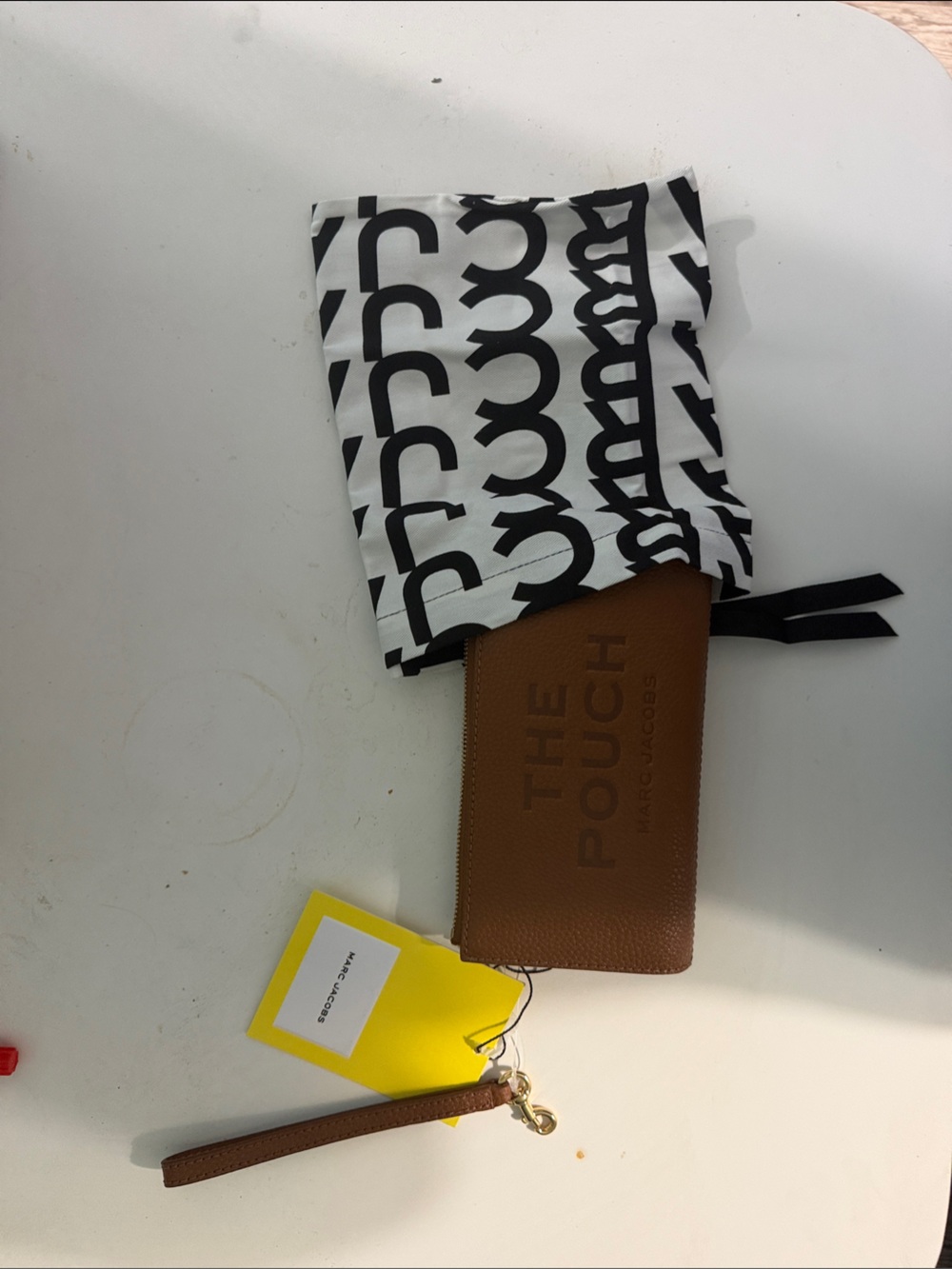 Marc Jacobs Tan Leather 'The Pouch' Wristlet with Wrist Strap